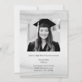 Eenvoudig AFSTUDEERDER Foto Naam Jaar Afstuderen Aankondiging (Achterkant)