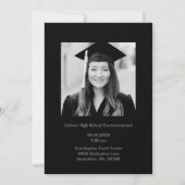 Eenvoudig AFSTUDEERDER Foto Naam Jaar Afstuderen Aankondiging (Achterkant)