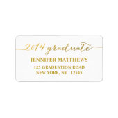 Eenvoudig Afstudeerder Goud Afstuderen Adreslabel Etiket (Voorkant)