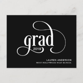 Eenvoudig Afstudeerder Logo Afstuderen Aankondigin Aankondigingskaart