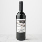 Eenvoudig Afstudeerder Pet Elegant Afstuderen Wijn Etiket (Voorkant)