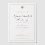 Eenvoudig Afstudeerder Pet Elegant Goud Afstuderen Vellum Uitnodigingen (Voorkant)