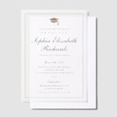 Eenvoudig Afstudeerder Pet Elegant Goud Afstuderen Vellum Uitnodigingen (Offset)