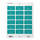 Eenvoudig Afstudeerder Turquoise Afstuderen adresl Etiket (Full Sheet)