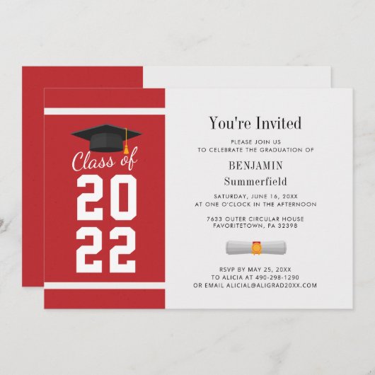 Eenvoudig afstudeerfeest 2025 kaart (Voorkant / Achterkant)