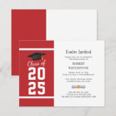 Eenvoudig Afstuderen 2023 Modern Red White Kaart (Voorkant / Achterkant)