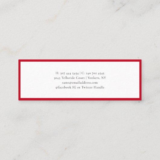 Eenvoudig Afstuderen 2025 Minimalistische scriptna Mini Visitekaartje (Achterkant)