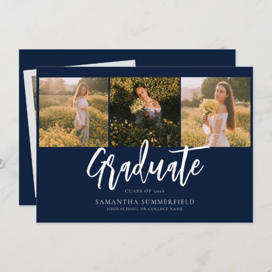 Eenvoudig Afstuderen 2025 Script Foto's aankondigi (Voorkant / Achterkant)