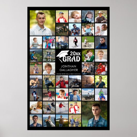 Eenvoudig Afstuderen 44 Aangepaste kleuren voor fo Poster (Voorkant)