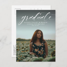 Eenvoudig afstuderen aankondiging briefkaart