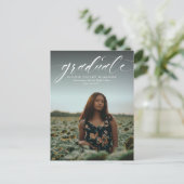 Eenvoudig afstuderen aankondiging briefkaart (Staand voorkant)