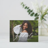 Eenvoudig afstuderen aankondiging briefkaart (Staand voorkant)