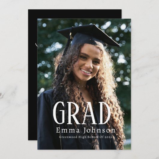 Eenvoudig Afstuderen Afstudeerder Aankondiging | P (Voorkant / Achterkant)