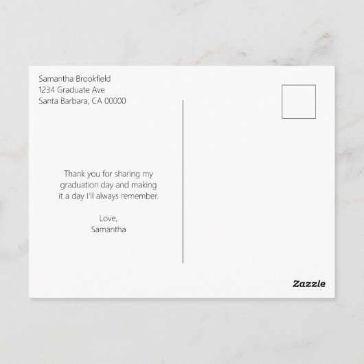 Eenvoudig Afstuderen Bedankt Black Gold Glitter Briefkaart (Achterkant)