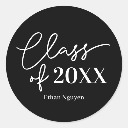 Eenvoudig Afstuderen bewerkbare kleur bewerken tic Ronde Sticker (Voorkant)