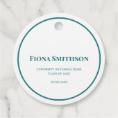 Eenvoudig Afstuderen Celebration Wit en Groen Bedankjes Labels (Achterkant)