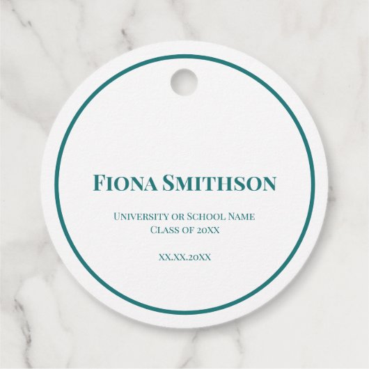 Eenvoudig Afstuderen Celebration Wit en Groen Bedankjes Labels (Achterkant)