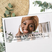 Eenvoudig Afstuderen Custom Photo Return-adres Etiket