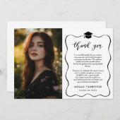 Eenvoudig Afstuderen Dank u handgeschreven | Foto Bedankkaart (Voorkant / Achterkant)