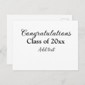 Eenvoudig afstuderen felicitaties Minimale add cla Briefkaart (Voorkant / Achterkant)