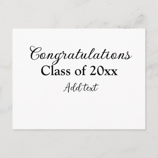 Eenvoudig afstuderen felicitaties Minimale add cla Briefkaart (Voorkant)