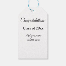 Eenvoudig afstuderen felicitaties Minimale add cla Cadeaulabel