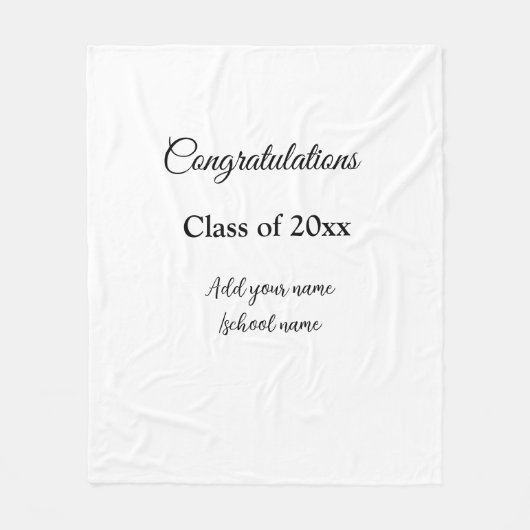 Eenvoudig afstuderen felicitaties Minimale add cla Fleece Deken (Voorkant)