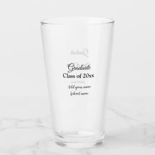 Eenvoudig afstuderen felicitaties Minimale add cla Glas