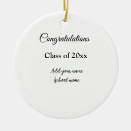 Eenvoudig afstuderen felicitaties Minimale add cla Keramisch Ornament