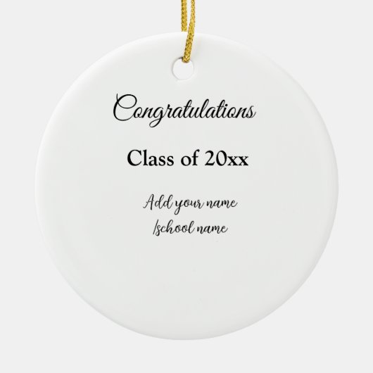 Eenvoudig afstuderen felicitaties Minimale add cla Keramisch Ornament (Voorkant)