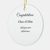 Eenvoudig afstuderen felicitaties Minimale add cla Keramisch Ornament (Links)