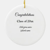 Eenvoudig afstuderen felicitaties Minimale add cla Keramisch Ornament (Achterkant)