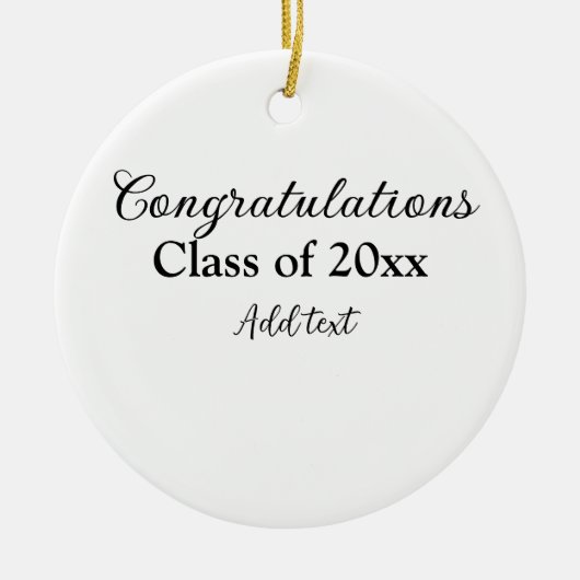 Eenvoudig afstuderen felicitaties Minimale add cla Keramisch Ornament (Voorkant)