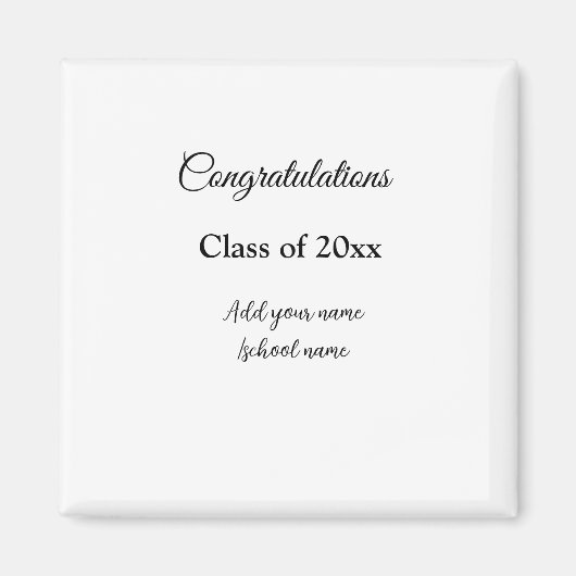 Eenvoudig afstuderen felicitaties Minimale add cla Magneet (Voorkant)