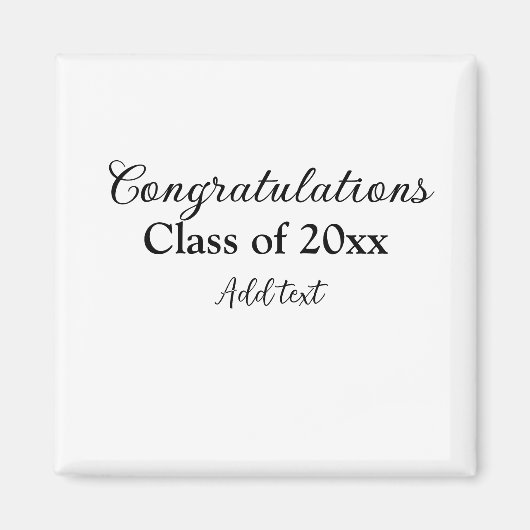 Eenvoudig afstuderen felicitaties Minimale add cla Magneet (Voorkant)