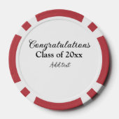 Eenvoudig afstuderen felicitaties Minimale add cla Poker Chips (Achterkant)