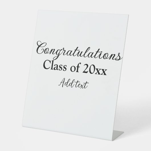 Eenvoudig afstuderen felicitaties Minimale add cla Reclamebord Met Voetstuk (Voorkant)