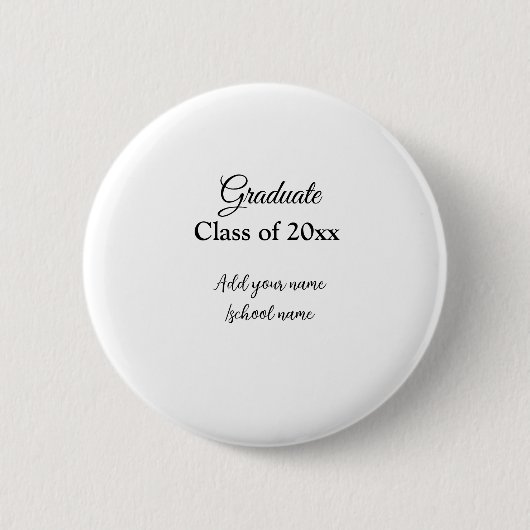 Eenvoudig afstuderen felicitaties Minimale add cla Ronde Button 5,7 Cm (Voorkant)