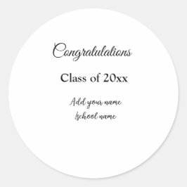 Eenvoudig afstuderen felicitaties Minimale add cla Ronde Sticker
