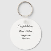 Eenvoudig afstuderen felicitaties Minimale add cla Sleutelhanger (Achterkant)