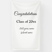 Eenvoudig afstuderen felicitaties Minimale add cla Spandoek (Verticaal)