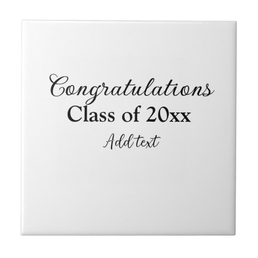 Eenvoudig afstuderen felicitaties Minimale add cla Tegeltje (Voorkant)