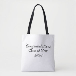 Eenvoudig afstuderen felicitaties Minimale add cla Tote Bag