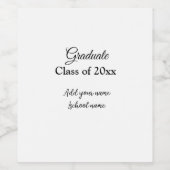 Eenvoudig afstuderen felicitaties Minimale add cla Wijn Etiket (Enkel label)