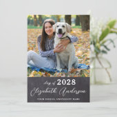 Eenvoudig Afstuderen Foto Aangepast krijtbord Afst Aankondiging (Staand voorkant)