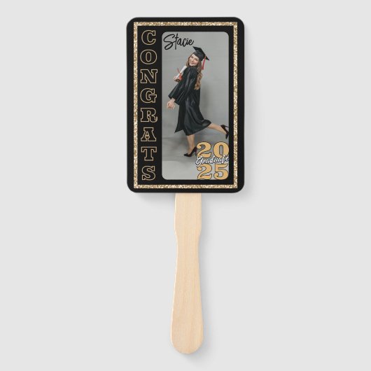 Eenvoudig Afstuderen Foto Hand Fan Custom Afstudee Handwaaier (Voorkant)