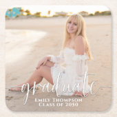 Eenvoudig Afstuderen foto legant minimalist Kartonnen Onderzetters (Voorkant)