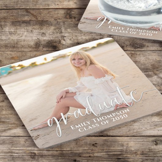 Eenvoudig Afstuderen foto legant minimalist Kartonnen Onderzetters