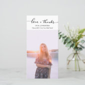 Eenvoudig Afstuderen fotoliefde en Bedankt-script Bedankkaart (Staand voorkant)