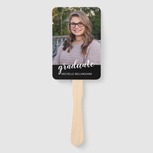 Eenvoudig Afstuderen Hand Fan Party Voorkeur Moder Handwaaier (Voorkant)